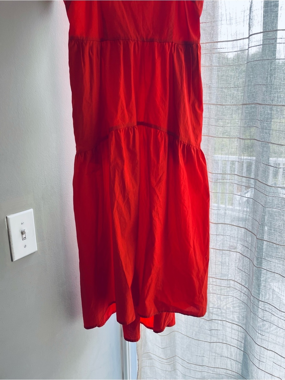 Red Tie-Strap Summer Dress Pockets NWT Size Small - Picture 4 of 11